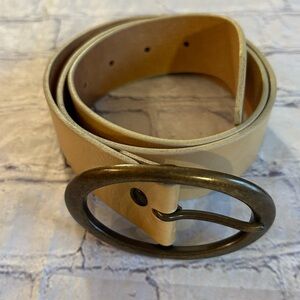 CANDIE’S VINTAGE SOFT YELLOW GOLD GENUINE LEATHER WOMEN’S BELT USA MADE SIZE